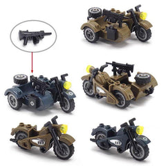 Military Motorcycle Model Building Blocks Toys Gift For Kids
