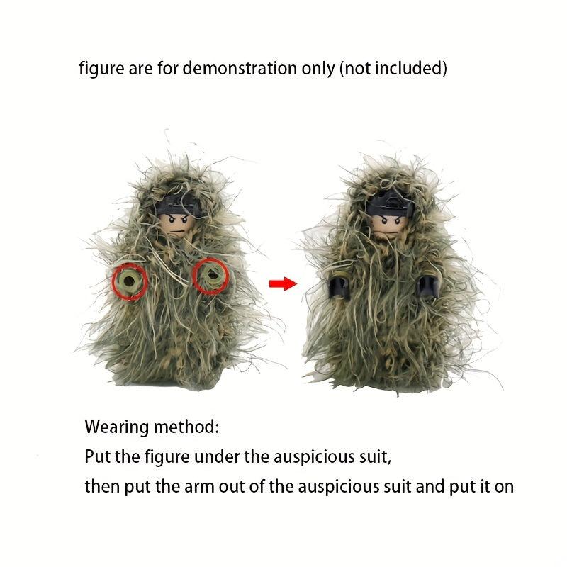 1pc Army Figure Wear Equipment Grass And Snow Wool Geely Camouflage