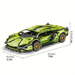 Classic Green Racing Car Building Blocks Model Toy Gift For Teenagers