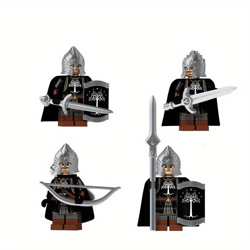 4 Warrior Soldier Hand Mini Minifigures Building Blocks Toys