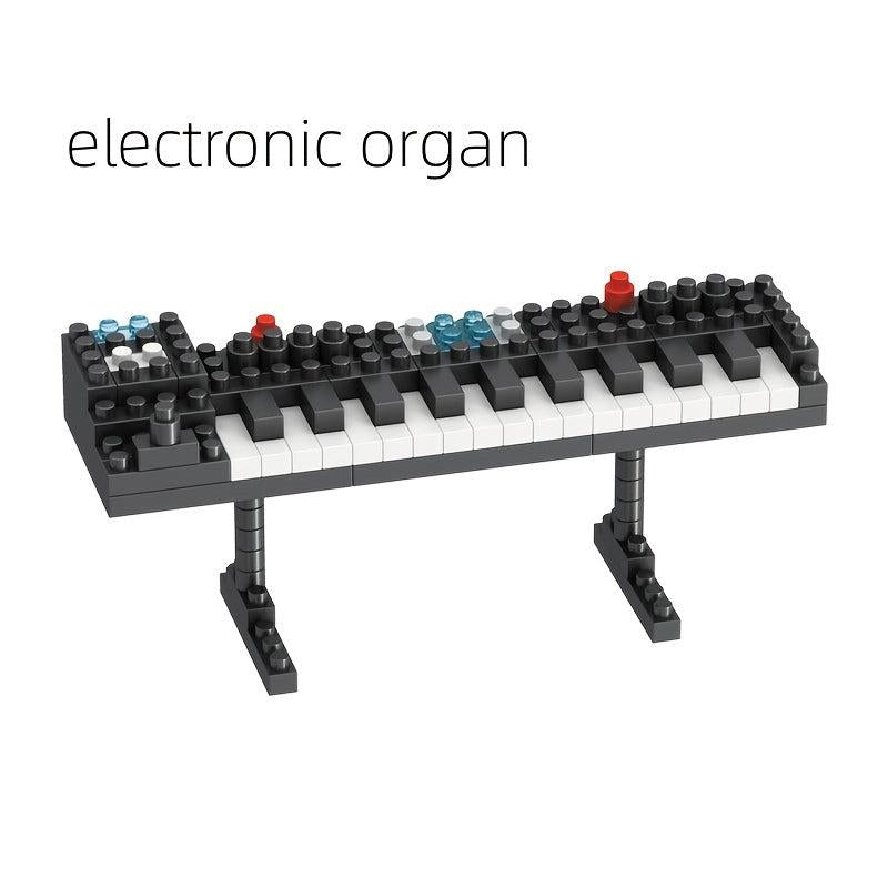 DIY Micro Building Blocks Electronic Organ Piano Bass Guitar Toy