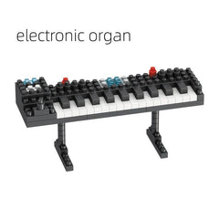 DIY Micro Building Blocks Electronic Organ Piano Bass Guitar Toy