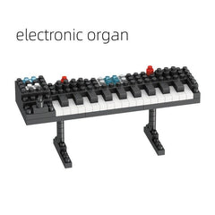 DIY Micro Building Blocks Electronic Organ Piano Bass Guitar Toy