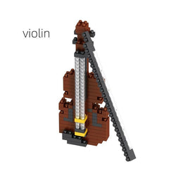 DIY Micro Building Blocks Electronic Organ Piano Bass Guitar Toy