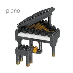 DIY Micro Building Blocks Electronic Organ Piano Bass Guitar Toy