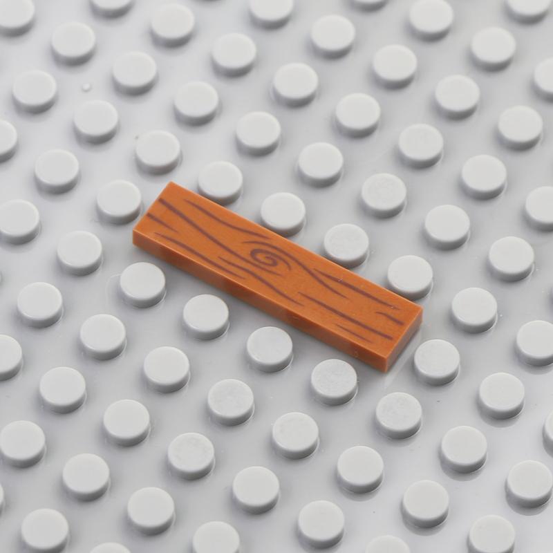 Wooden Grain Printed Tiles in Medium Nougat - Pack of 4