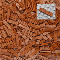 Wooden Grain Printed Tiles in Medium Nougat - Pack of 4