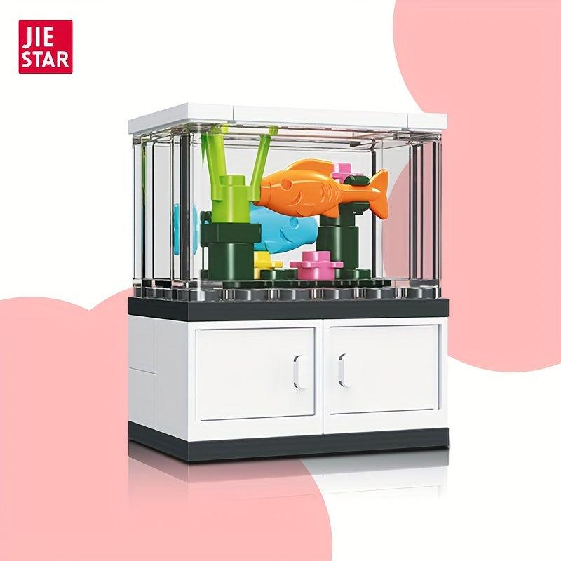 34pcs Fish Tank Decoration Building Blocks Animal Model Adult Bedroom Decor