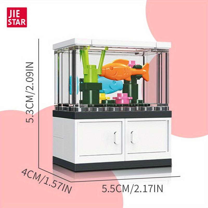 34pcs Fish Tank Decoration Building Blocks Animal Model Adult Bedroom Decor