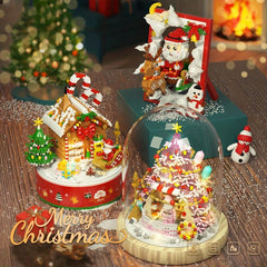 Assembly Building Blocks Christmas Tree Music Box Decorations Toys