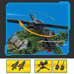 Armed Helicopter Building Blocks Toy Military Series Puzzle Model DIY