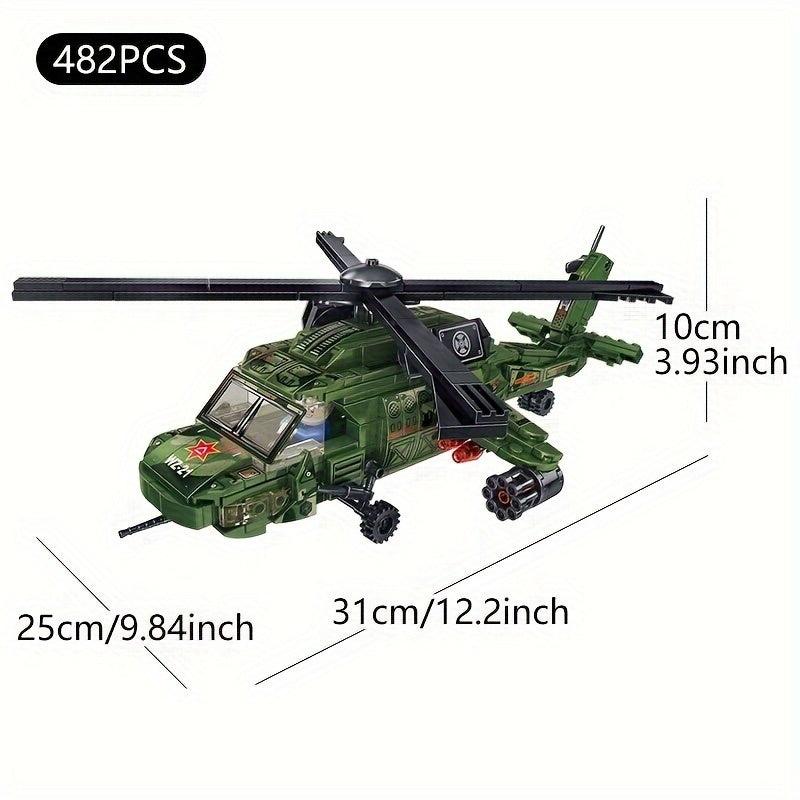 Armed Helicopter Building Blocks Toy Military Series Puzzle Model DIY