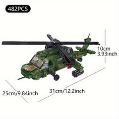 Armed Helicopter Building Blocks Toy Military Series Puzzle Model DIY