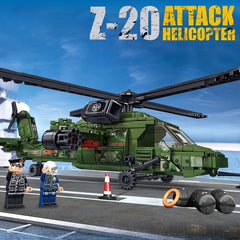 Armed Helicopter Building Blocks Toy Military Series Puzzle Model DIY