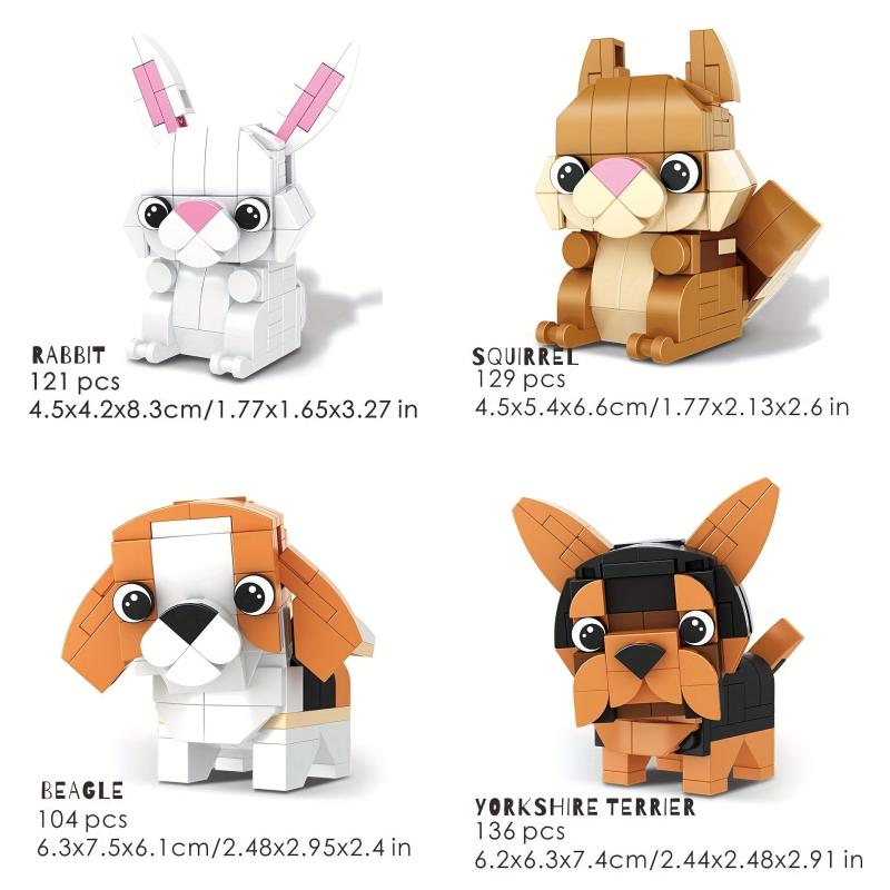 Animal Building Blocks Rabbit Model Toy for Children Halloween