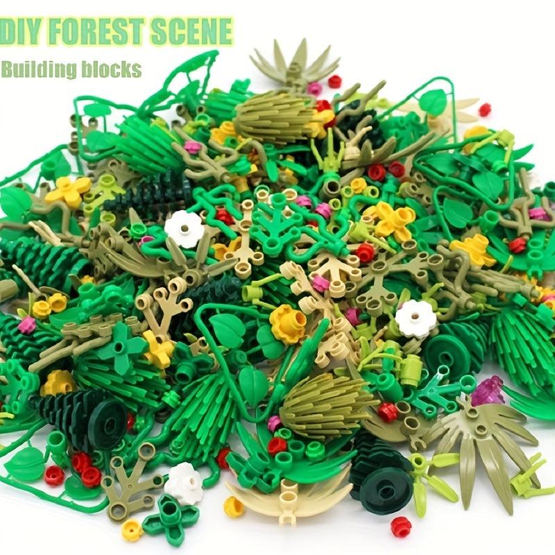 Rain Forest Scene Mix Plant Trees Grass Trees Plants Assembling Building Blocks