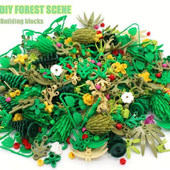 Rain Forest Scene Mix Plant Trees Grass Trees Plants Assembling Building Blocks
