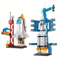 City Space Rocket DIY Craft Launch Center Base Puzzle Model Assembly Building