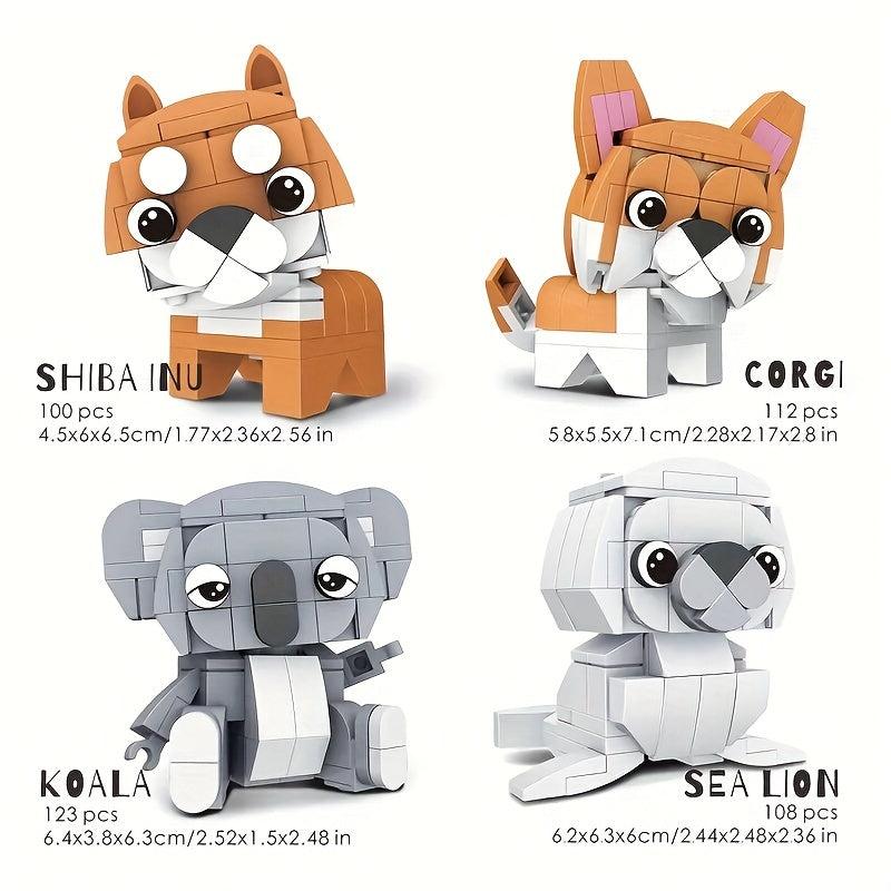 123pcs Koala Animal Building Block Model DIY Building Block Tabletop Decoration