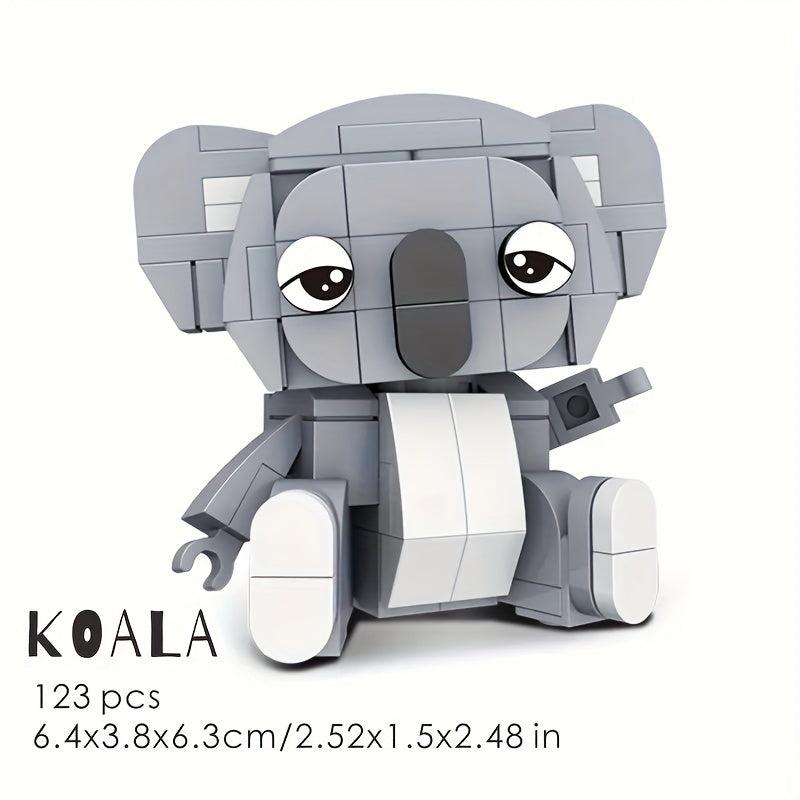 123pcs Koala Animal Building Block Model DIY Building Block Tabletop Decoration