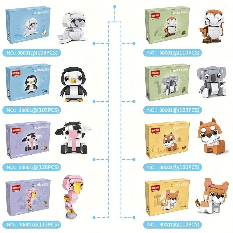 123pcs Koala Animal Building Block Model DIY Building Block Tabletop Decoration