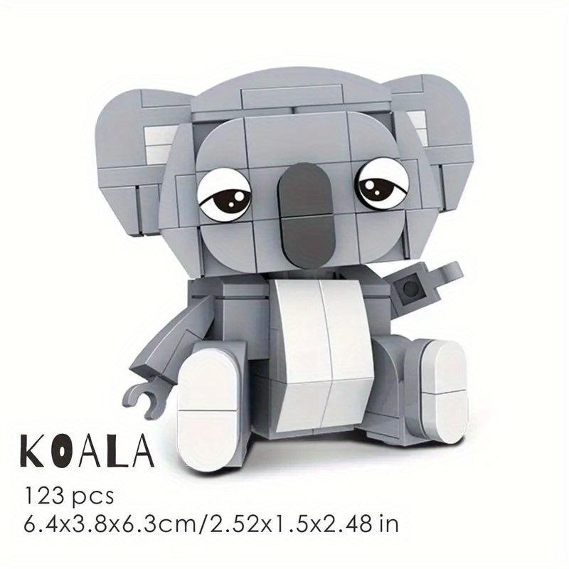 123pcs Koala Animal Building Block Model DIY Building Block Tabletop Decoration