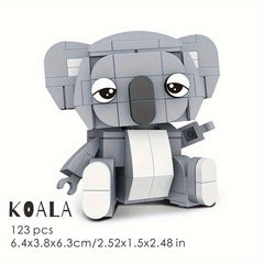 123pcs Koala Animal Building Block Model DIY Building Block Tabletop Decoration