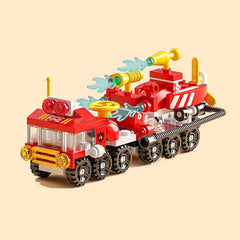 6 In 1 Fire Engine Building Blocks DIY Vehicle Model Assembled Block Toys