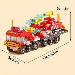 6 In 1 Fire Engine Building Blocks DIY Vehicle Model Assembled Block Toys