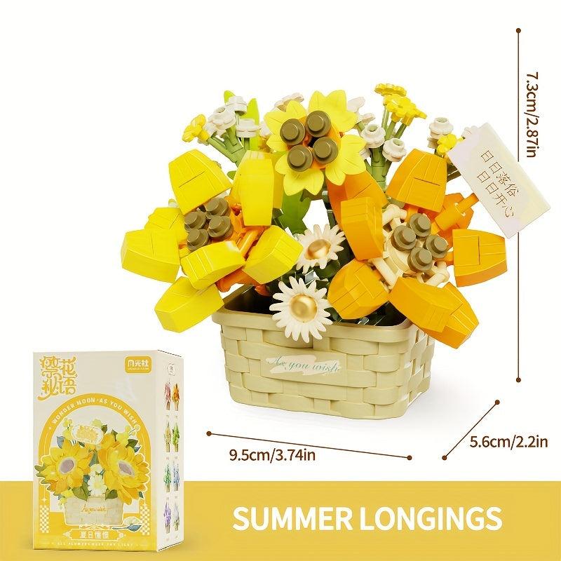 Preserved Flower Succulent Plant Assembly Building Block Series