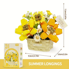 Preserved Flower Succulent Plant Assembly Building Block Series