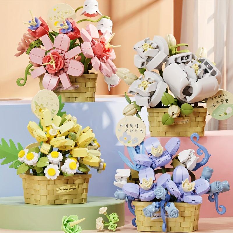 Preserved Flower Succulent Plant Assembly Building Block Series