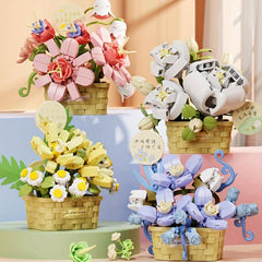 Preserved Flower Succulent Plant Assembly Building Block Series