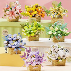 Preserved Flower Succulent Plant Assembly Building Block Series