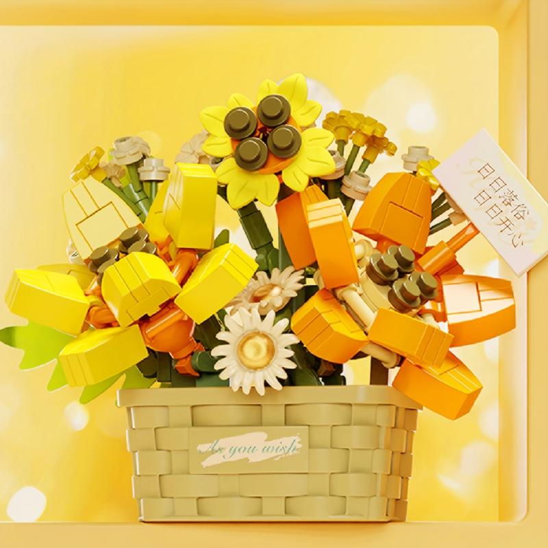 Preserved Flower Succulent Plant Assembly Building Block Series
