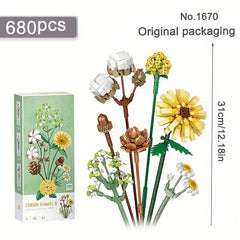 DIY 3D Model Building Blocks Bouquet for Kids and Home Decoration