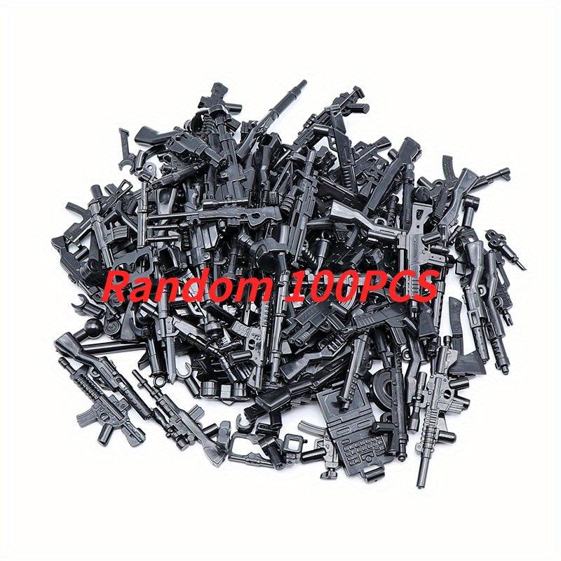 100pcs Military Weapons Building Blocks Parts - Army Accessories Toys