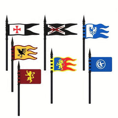 7pcs Ancient Building Block Fingers Accessories Flags Shields Assembly Toys