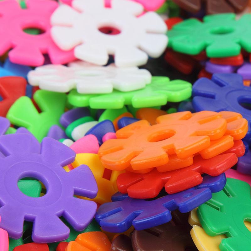100pcs 3D Puzzle Snowflake Building Blocks Toy
