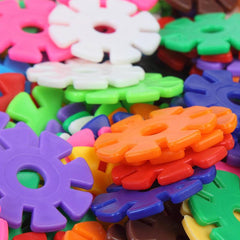 100pcs 3D Puzzle Snowflake Building Blocks Toy
