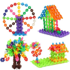 100pcs 3D Puzzle Snowflake Building Blocks Toy