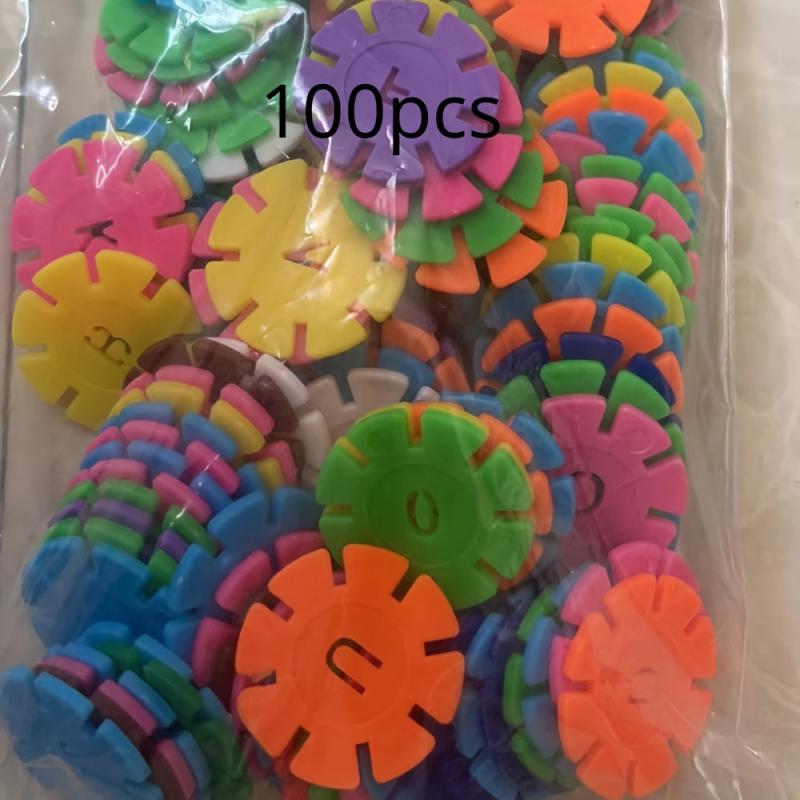 100pcs 3D Puzzle Snowflake Building Blocks Toy