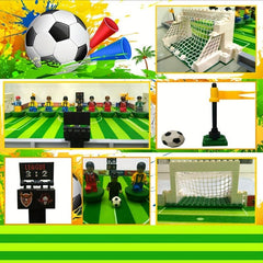 DIY Mini Soccer Players Building Block Football Field Toy Set