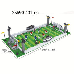 DIY Mini Soccer Players Building Block Football Field Toy Set