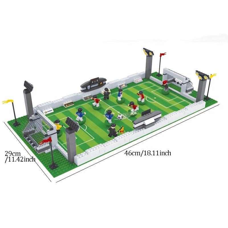 DIY Mini Soccer Players Building Block Football Field Toy Set