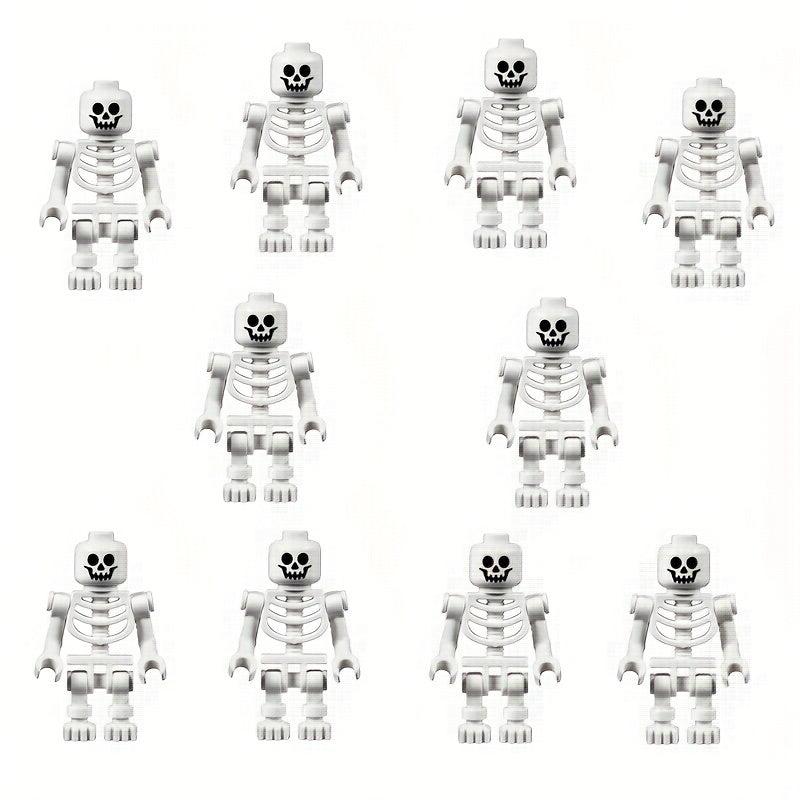 10pcs Skeleton Building Blocks Characters Mini Building Blocks With Weapons