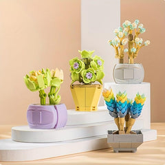 Eternal Flower Toy Puzzle Gift Succulent Green Plant Building Blocks