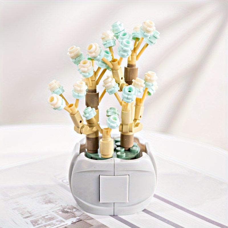 Eternal Flower Toy Puzzle Gift Succulent Green Plant Building Blocks