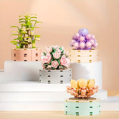 Eternal Flower Toy Puzzle Gift Succulent Green Plant Building Blocks