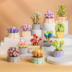 Eternal Flower Toy Puzzle Gift Succulent Green Plant Building Blocks